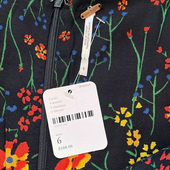 NWT Free People Bet You Do Black Floral Romper Size 6 - Picture 4 of 8